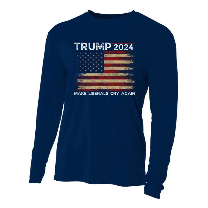 Vintage Trump 2024 Donald Trump 2024 Women's Cooling Performance Long Sleeve Crew