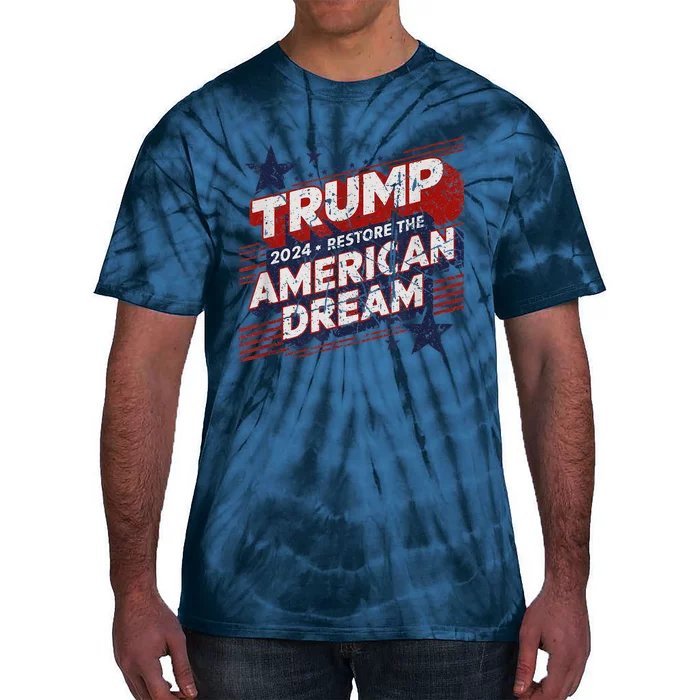 Vintage Trump 2024 Restore American Dream Tie-Dye T-Shirt