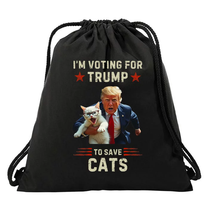 Vote Trump 2024 To Save Cats From Being Eaten Drawstring Bag