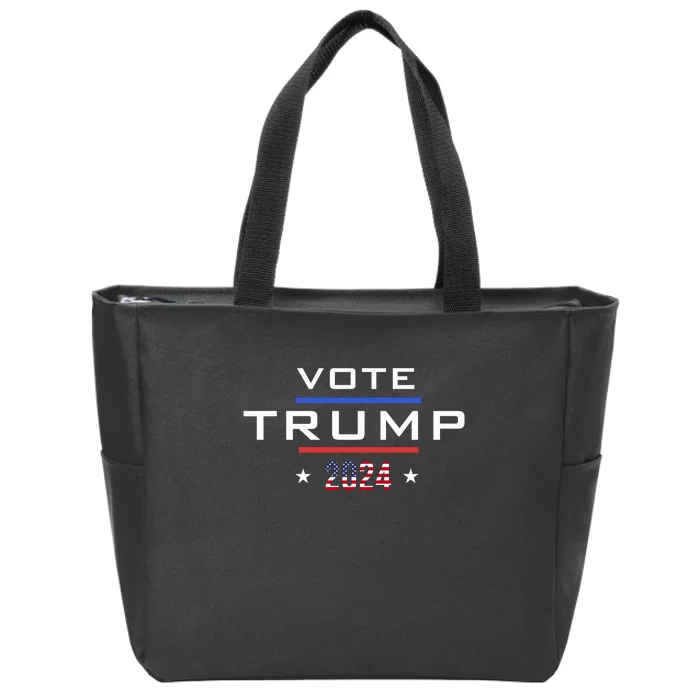 Vote Trump 2024 Flag America Zip Tote Bag