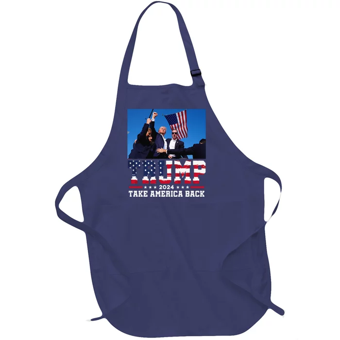 Vintage Trump 2024 For President Vp Usa Election Patriotic Full-Length Apron With Pocket