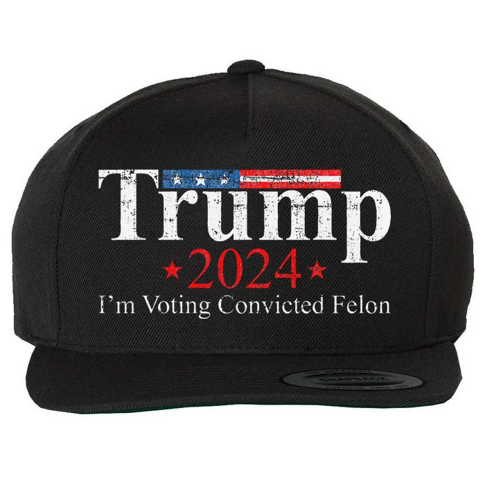 Vintage Trump 2024 IM Voting Convicted Felon Wool Snapback Cap