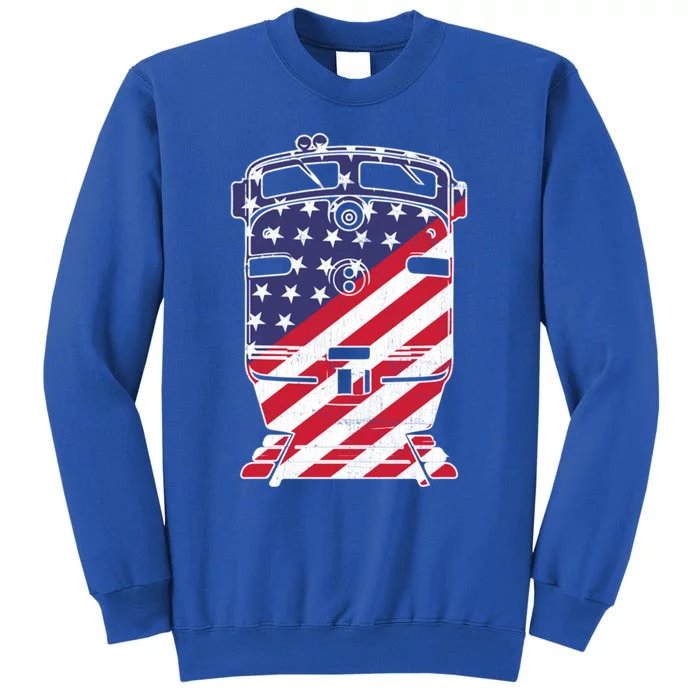 Vintage Train 4th Of July Patriotic American Flag Cool Gift Sweatshirt