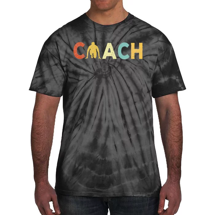 Vintage Track And Field Coach Sports Coaching Retro Tie-Dye T-Shirt