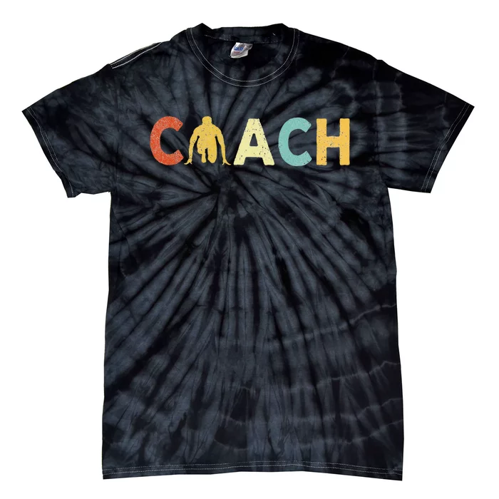 Vintage Track And Field Coach Sports Coaching Retro Tie-Dye T-Shirt