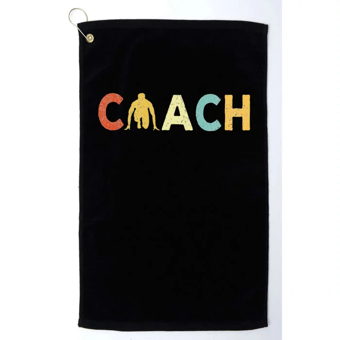 Vintage Track And Field Coach Sports Coaching Retro Platinum Collection Golf Towel