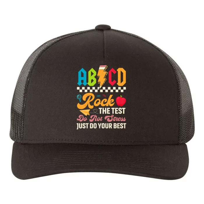 Vintage Testing Abcd Rock The Test Day Teachers Students Yupoong Adult 5-Panel Trucker Hat