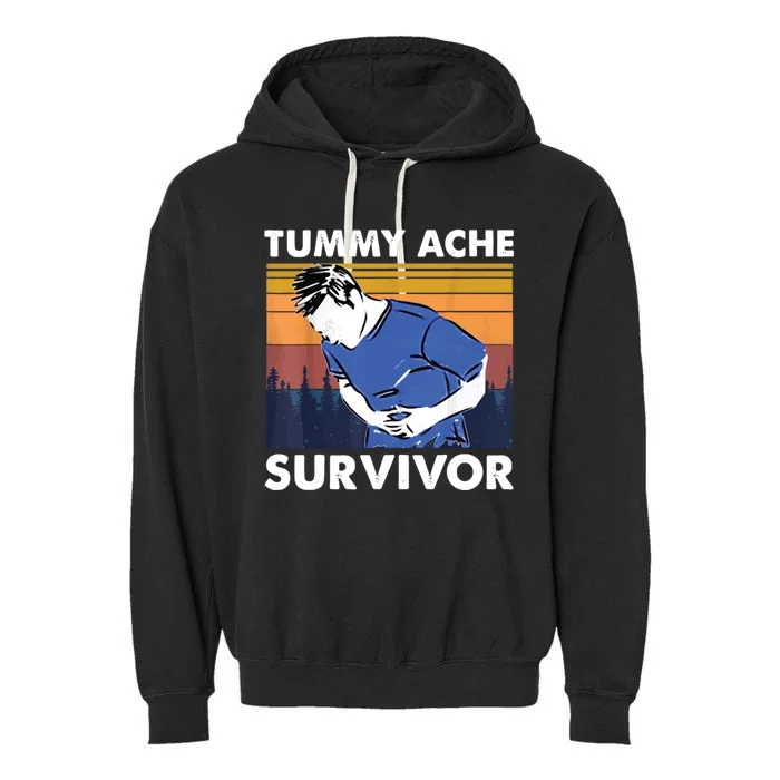 Vintage Tummy Ache Survivor Garment-Dyed Fleece Hoodie