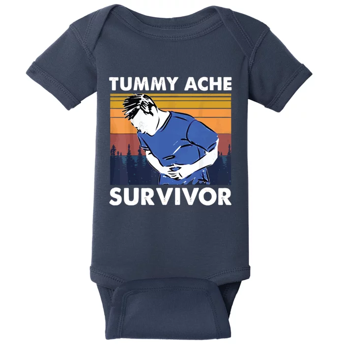 Vintage Tummy Ache Survivor Baby Bodysuit