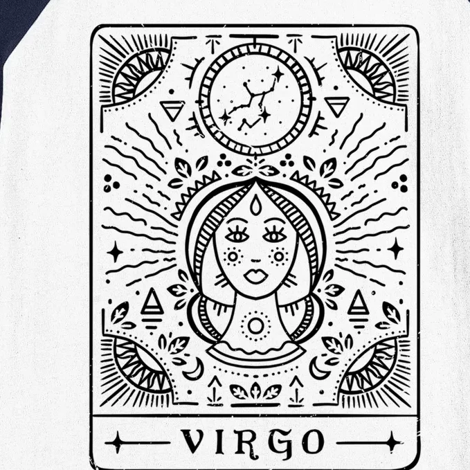 Virgo Tarot Art / Virgo Zodiac Sign / Virgo Birthday Month Gift Baseball Sleeve Shirt