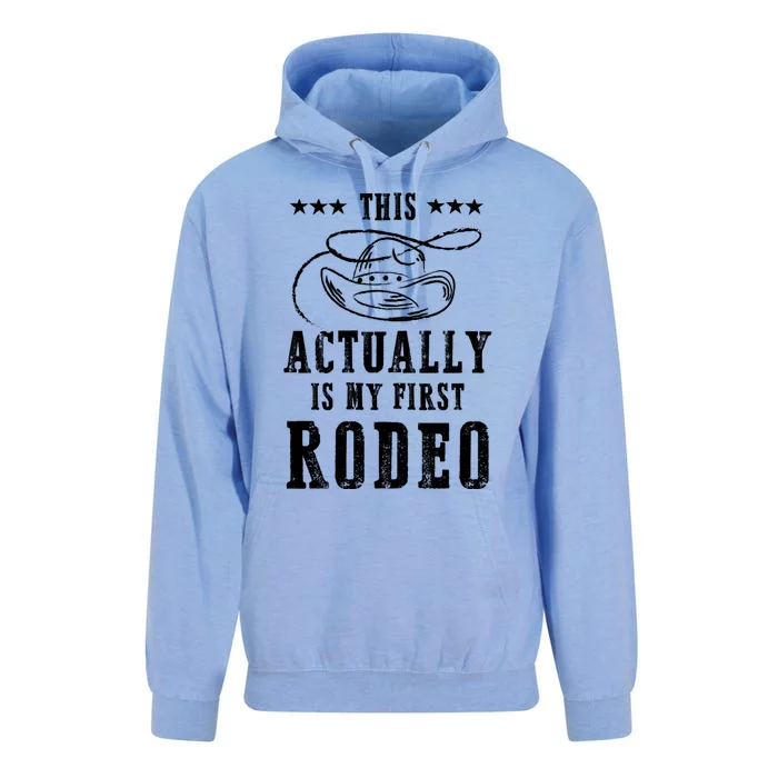 Vintage This Actually Is My First Rodeo Country Life Howdy Unisex Surf Hoodie