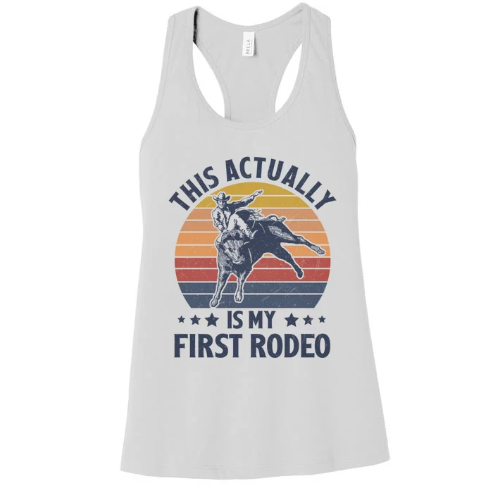 Vintage This Actually Is My First Rodeo Country Life Howdy Women's Racerback Tank