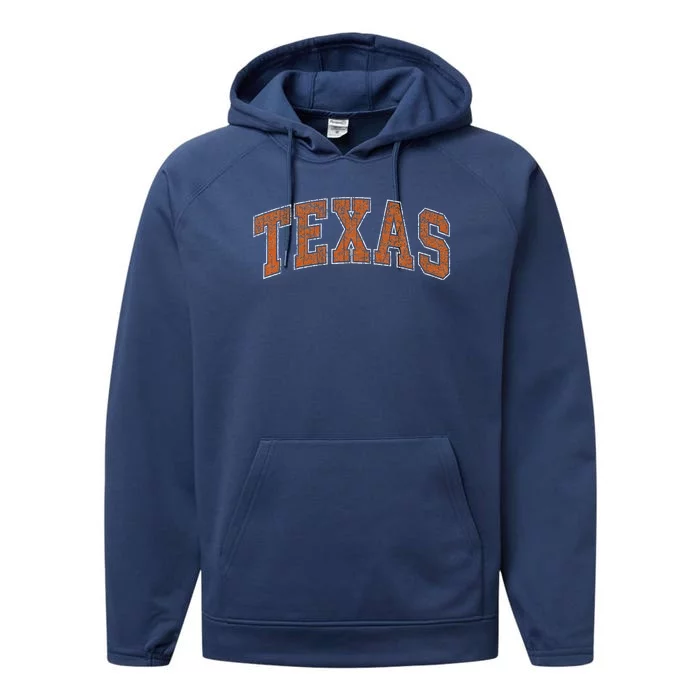 Vintage Texas Austin Text Style Souvenir Performance Fleece Hoodie