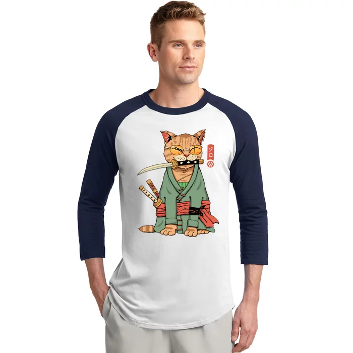 Vincent Trinidad Art Zoro Cat Warrior Baseball Sleeve Shirt