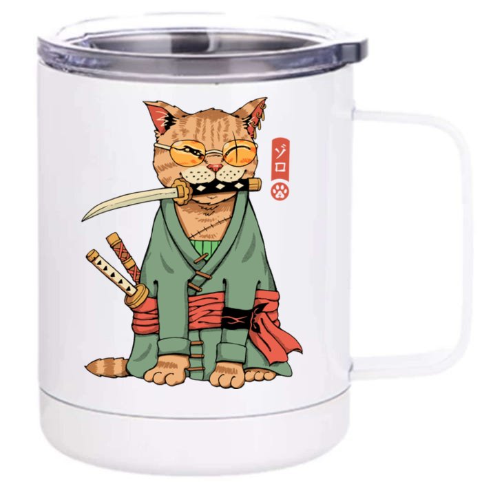 Vincent Trinidad Art Zoro Cat Warrior Front & Back 12oz Stainless Steel Tumbler Cup