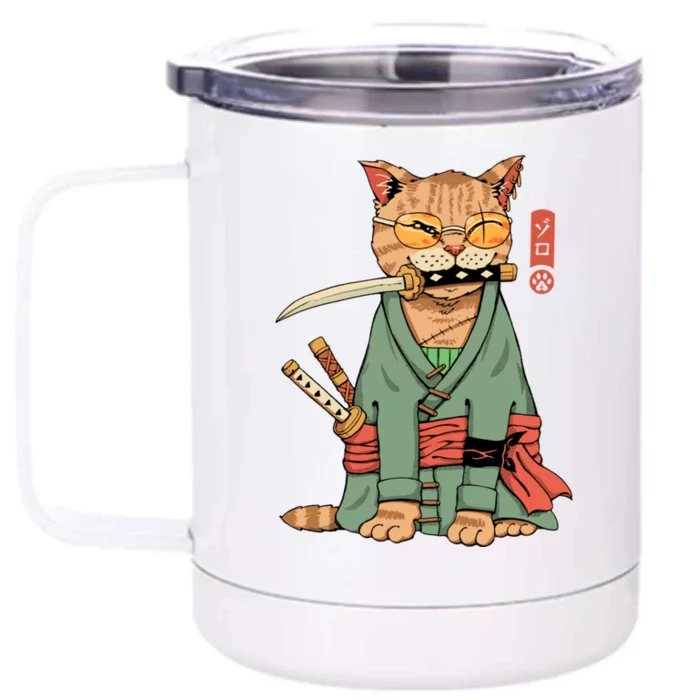 Vincent Trinidad Art Zoro Cat Warrior Front & Back 12oz Stainless Steel Tumbler Cup