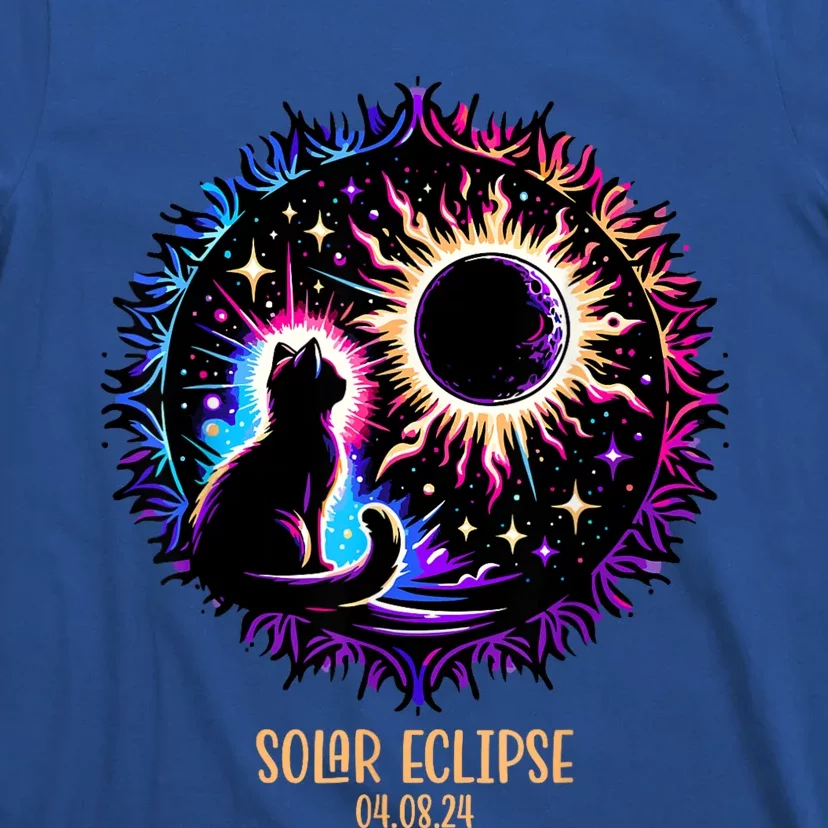 View Totality April 8 2024 Astronomy Cat Lover Solar Eclipse T-Shirt