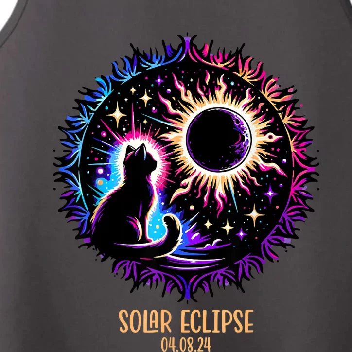 View Totality April 8 2024 Astronomy Cat Lover Solar Eclipse Performance Tank