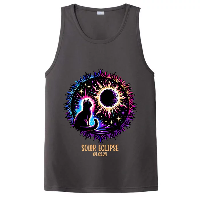 View Totality April 8 2024 Astronomy Cat Lover Solar Eclipse Performance Tank