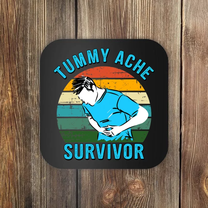 Vintage Tummy Ache Survivor Design Coaster