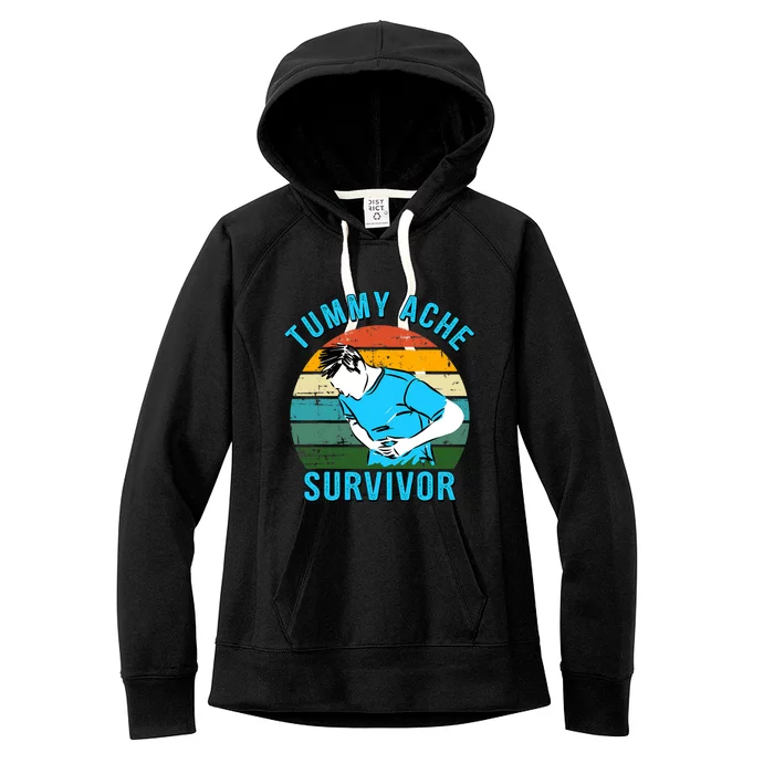 Vintage Tummy Ache Survivor Design Women's Fleece Hoodie