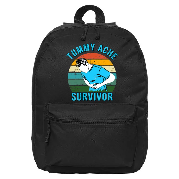 Vintage Tummy Ache Survivor Design 16 in Basic Backpack