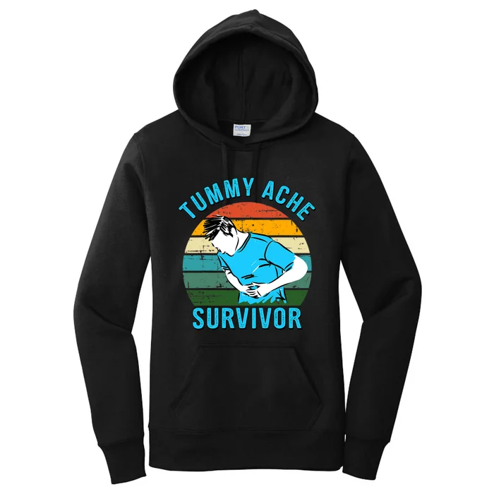 Vintage Tummy Ache Survivor Design Women's Pullover Hoodie