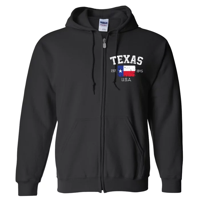 Vintage Texas Austin Est 1845 Souvenir Gift Full Zip Hoodie