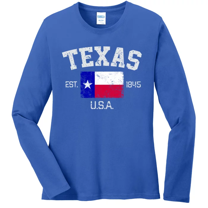 Vintage Texas Austin Est 1845 Souvenir Gift Ladies Long Sleeve Shirt