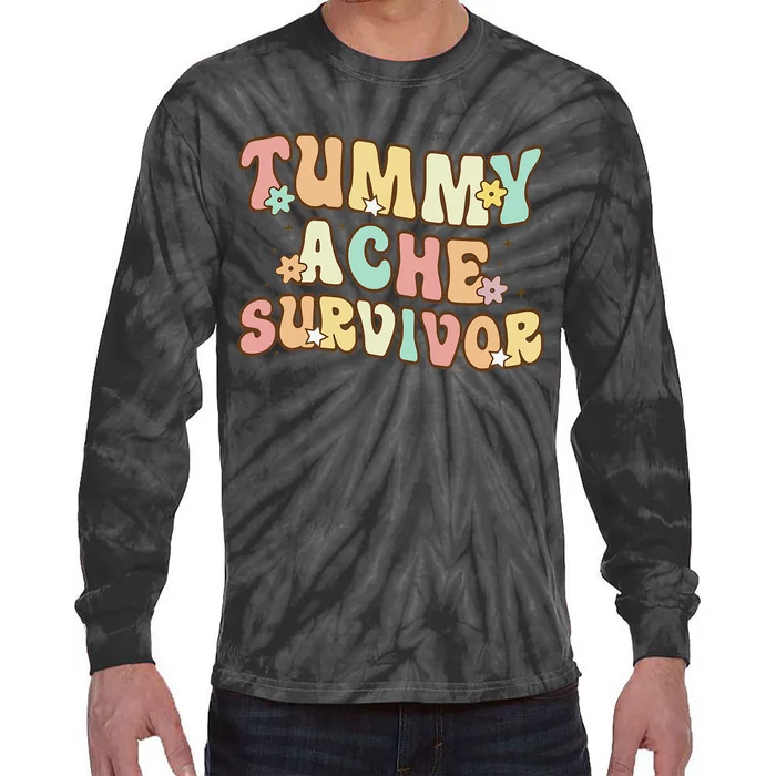 Vintage Tummy Ache Survivor Retro Tie-Dye Long Sleeve Shirt