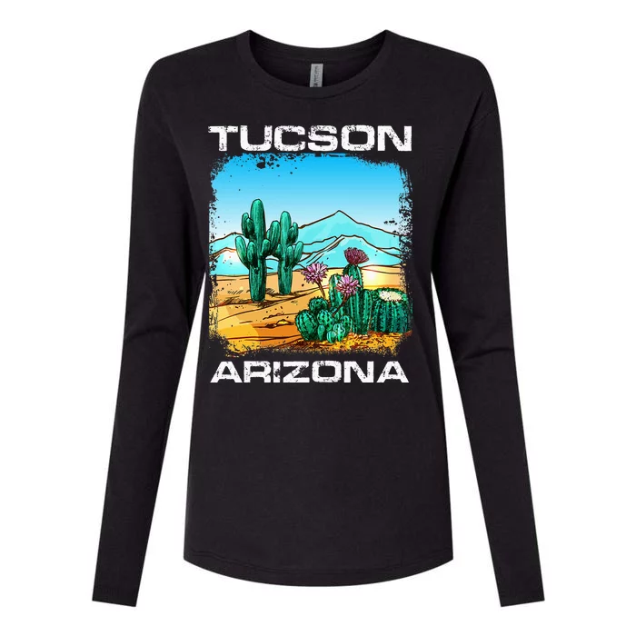 Vintage Tucson Arizona Desert Retro Cactus Funny Womens Cotton Relaxed Long Sleeve T-Shirt