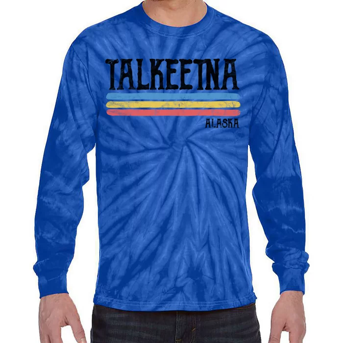 Vintage Talkeetna Alaska Ak Souvenir Gift Tie-Dye Long Sleeve Shirt