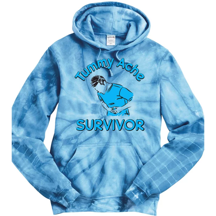 Vintage Tummy Ache Survivor Stomachache IBS Funny Men Women Tie Dye Hoodie