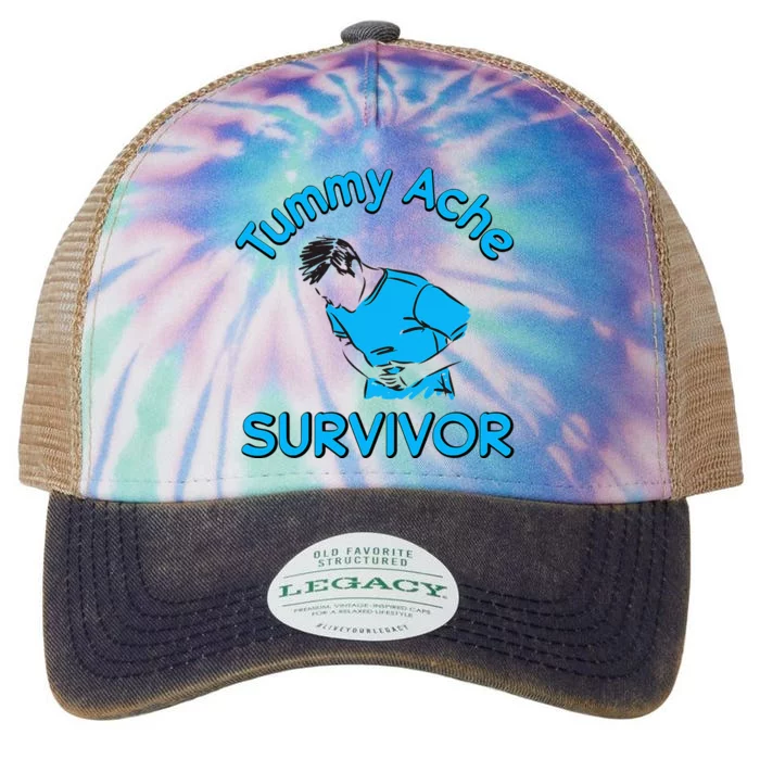 Vintage Tummy Ache Survivor Stomachache IBS Funny Men Women Legacy Tie Dye Trucker Hat