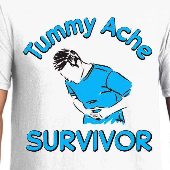 Vintage Tummy Ache Survivor Stomachache IBS Funny Men Women Pajama Set