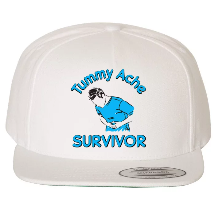 Vintage Tummy Ache Survivor Stomachache IBS Funny Men Women Wool Snapback Cap