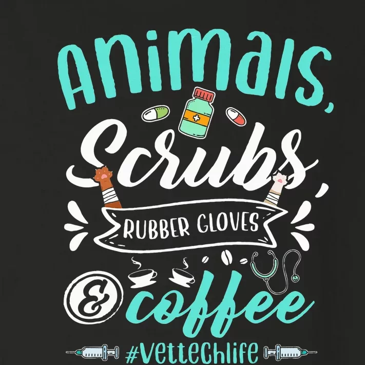 Veterinary Technician Animals Scrubs And Coffee Vet Tech Toddler Long Sleeve Shirt