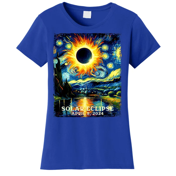 View Totality April 8 2024 Graphic Art Print Solar Eclipse Women's T-Shirt