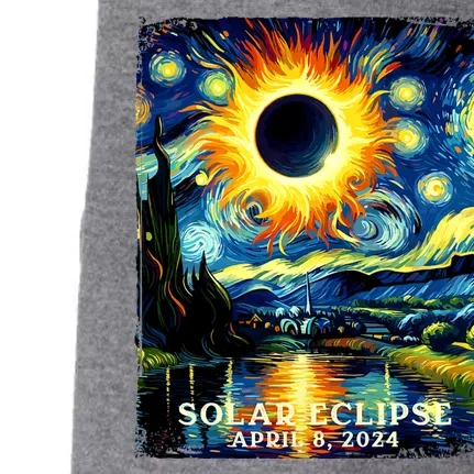 View Totality April 8 2024 Graphic Art Print Solar Eclipse Doggie 3-End Fleece Hoodie