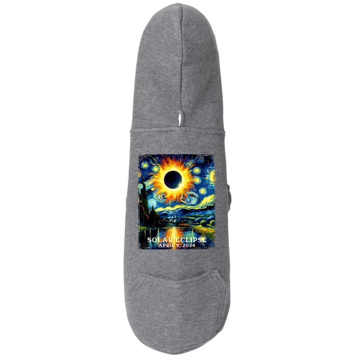 View Totality April 8 2024 Graphic Art Print Solar Eclipse Doggie 3-End Fleece Hoodie