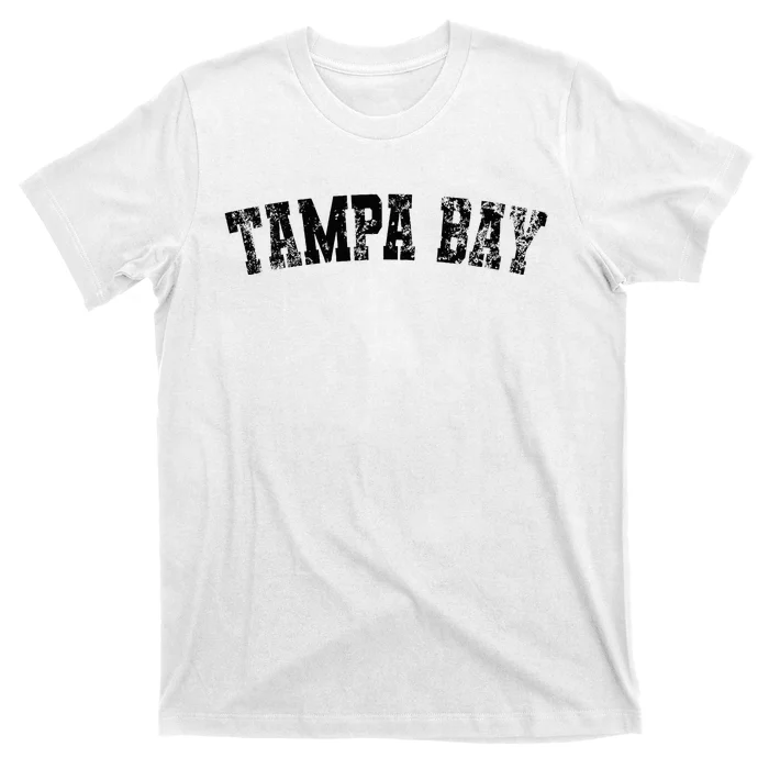 Vintage Tampa Bay Florida Distressed Bold Black Text Apparel T-Shirt