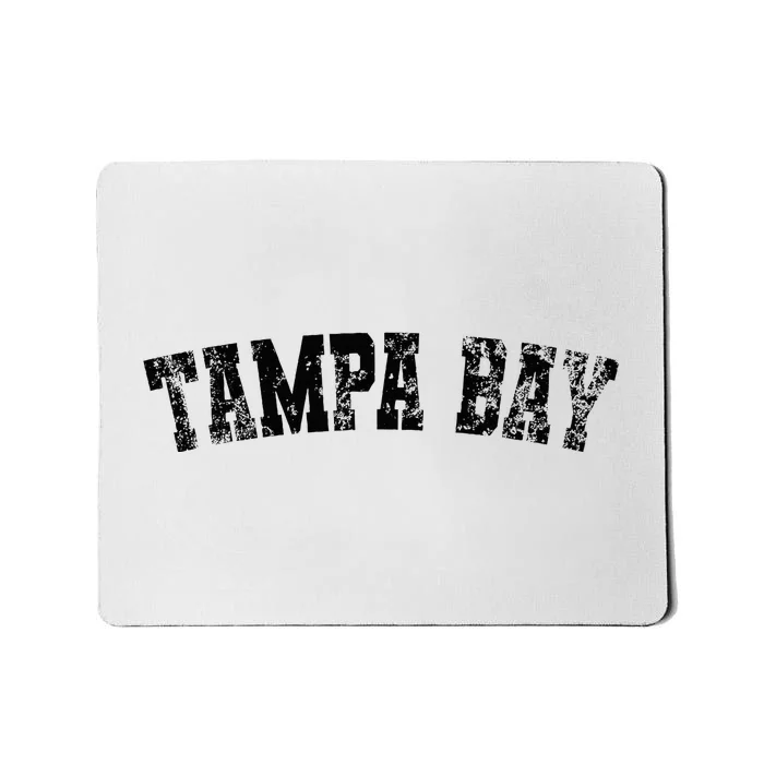 Vintage Tampa Bay Florida Distressed Bold Black Text Apparel Mousepad