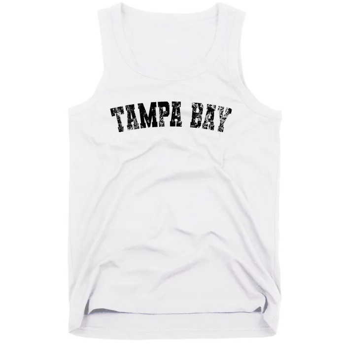 Vintage Tampa Bay Florida Distressed Bold Black Text Apparel Tank Top