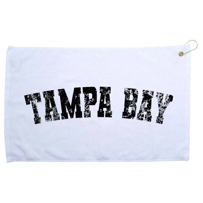 Vintage Tampa Bay Florida Distressed Bold Black Text Apparel Grommeted Golf Towel