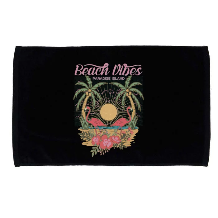 Vintage Tropical Beach Vibes Paradise Island Microfiber Hand Towel