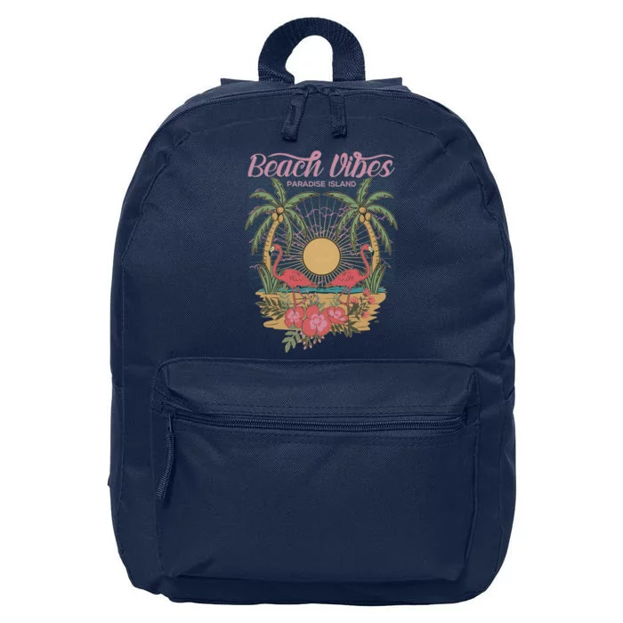 Vintage Tropical Beach Vibes Paradise Island 16 in Basic Backpack