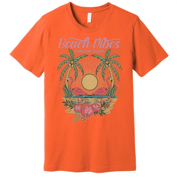 Vintage Tropical Beach Vibes Paradise Island Premium T-Shirt