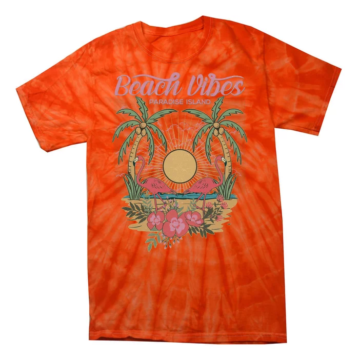 Vintage Tropical Beach Vibes Paradise Island Tie-Dye T-Shirt