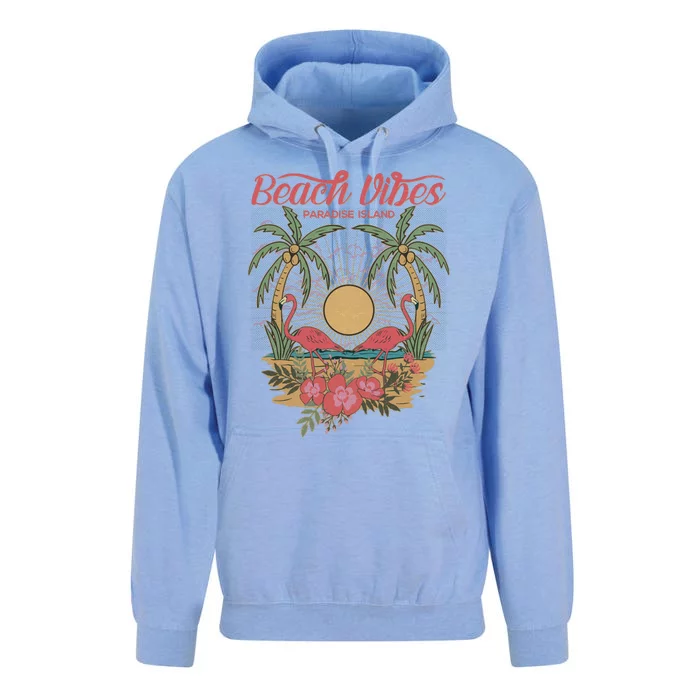 Vintage Tropical Beach Vibes Paradise Island Unisex Surf Hoodie