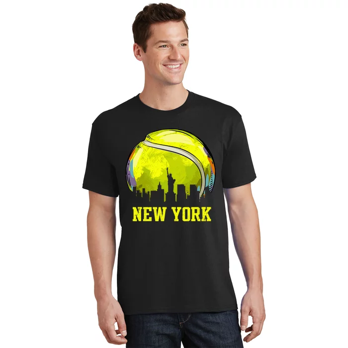 Vintage Tennis Ball New York City Skyline T-Shirt